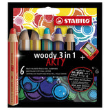 STABILO Woody ARTY Kleurpotloden - 6 Kleuren + Puntenslijper