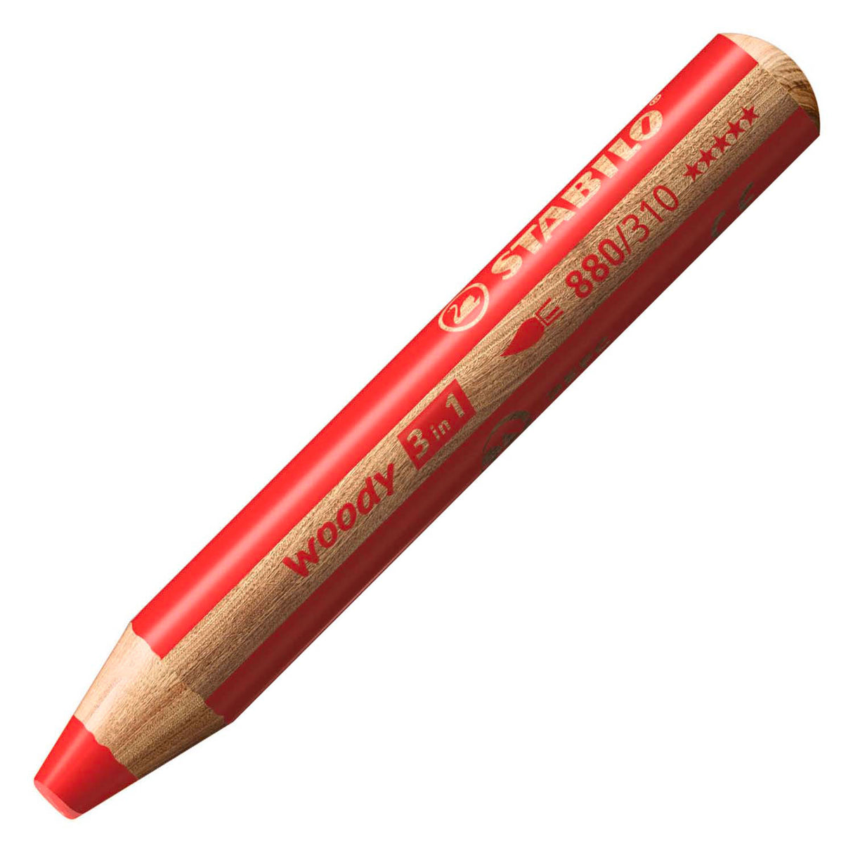 Stabilo Woody 3 en 1 - crayon de couleur aux multiples talents - arty - lot de 6 pcs. + taille-crayon
