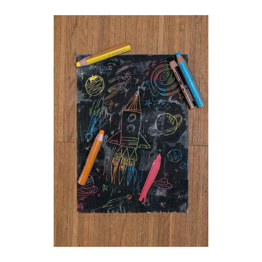 Stabilo Woody 3 en 1 - crayon de couleur aux multiples talents - arty - lot de 6 pcs. + taille-crayon