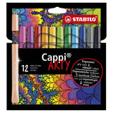 Stylos feutres Stabilo cappi arty, 12 pièces dans un étui