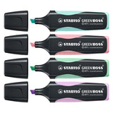 Stabilo Green Boss Pastel Marking Marker Set med 4 stykker