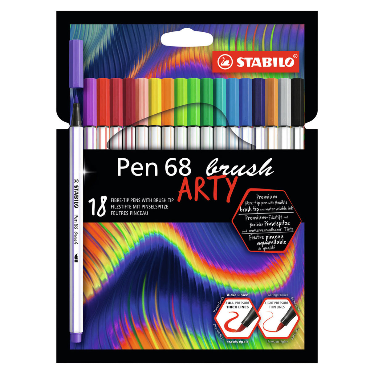 Stabilo Pen 68 Brush Arty Felt -Tip Pens 18st.