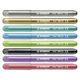 Stabilo trio déco - feutre métallique - avec pointe extra épaisse 3,0 mm - étui de 8 couleurs