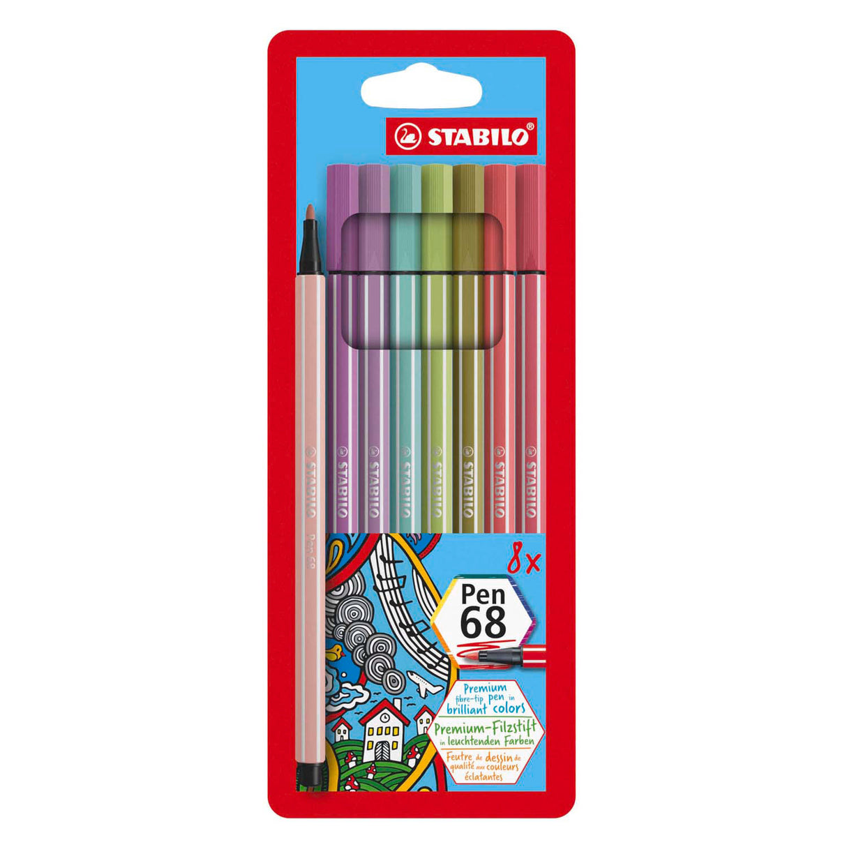 Stabilo Pen 68 felt -tip pens, 8st.