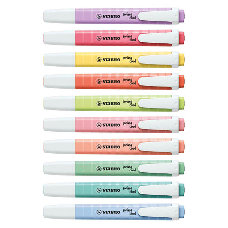 Stabilo swing cool - surligneur - parfait pour les déplacements - pastel - coffret de 8 couleurs
