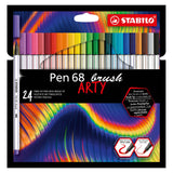 Stabilo pen 68 pinceau - feutre - arty - set de 24 pièces