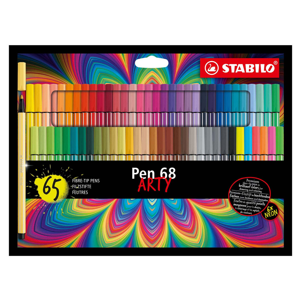 Stabilo Pen 68 Felt -Tip Pen Arty z 65 sztukami