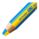 Stabilo woody duo 3 en 1 - crayons de couleur multi talents - étui avec taille-crayon 6 couleurs