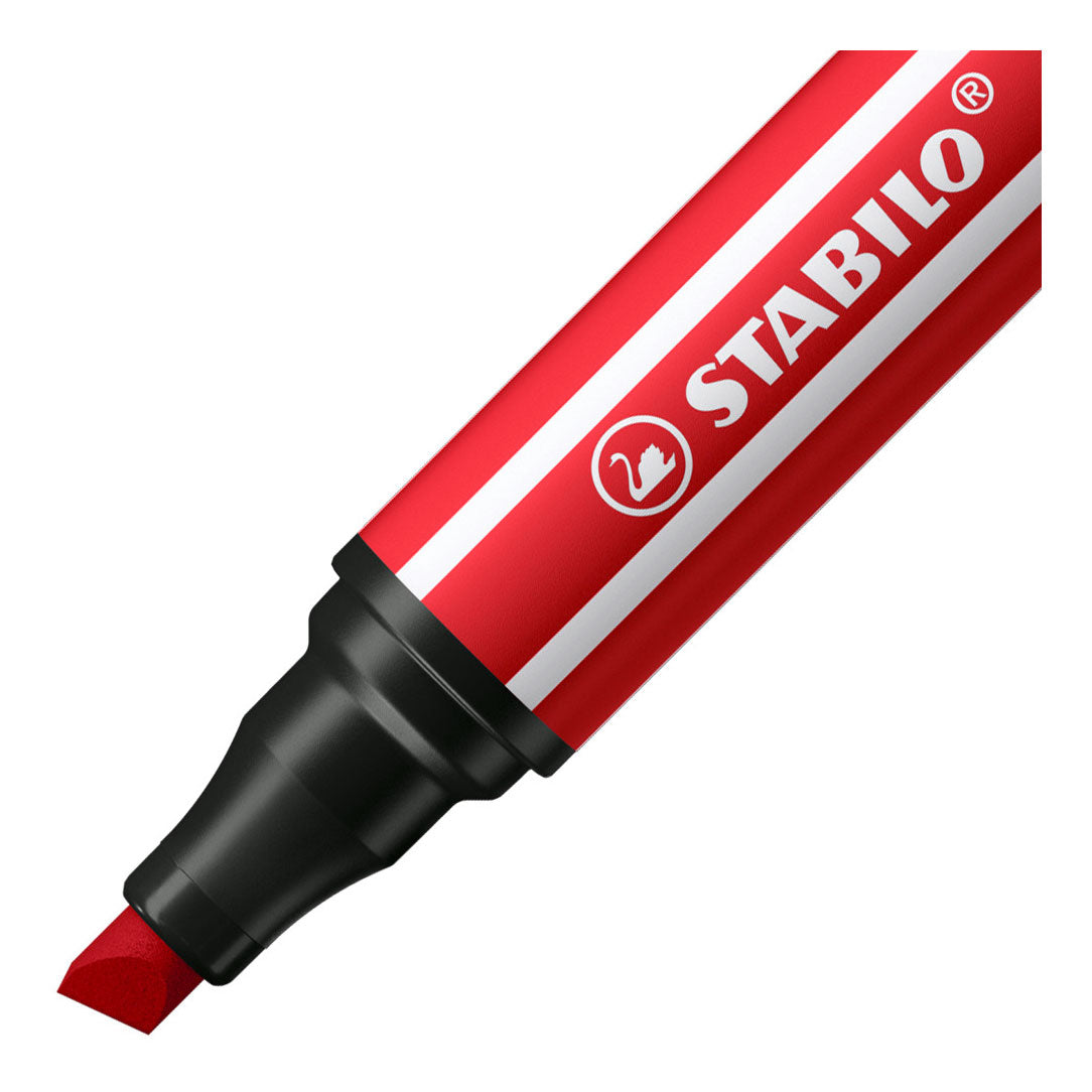 Stabilo pen 68 max - feutre à pointe biseautée épaisse - rouge carmin