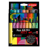 Stabilo Pen 68 Max Arty Felt -tip Pen z debelim vrhom iz dleta 18 barv