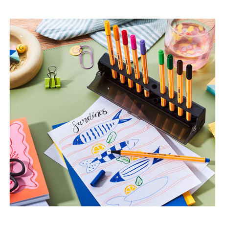 Set de feutres fins Stabilo point 88 Click - 10 pcs.