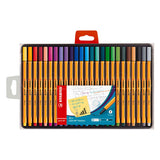 Feutres fins Stabilo point 88 en étui - 25 pcs.