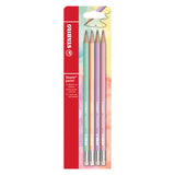 Crayons graphite Stabilo Swano Pastel HB avec pointe gomme - 4 pcs.