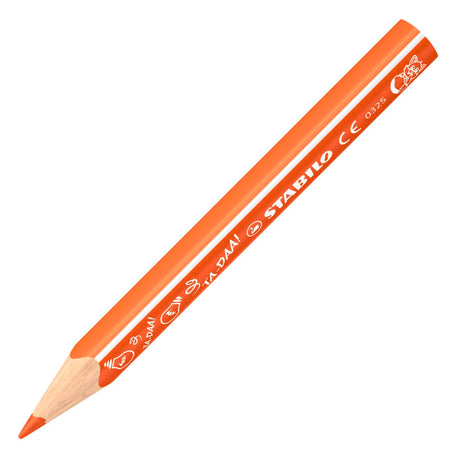 Stabilo trio épais - crayons de couleur triangulaires à noyau extra épais - ambiance animale - étui de 12 couleurs