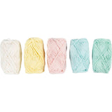 Fil de coton Creativ company, taille 8 4, l: 5x50 m, couleurs pastel, 5x20 g 1 boîte