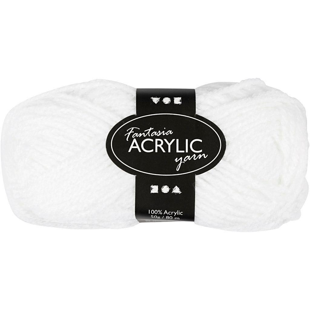 Fil acrylique Creativ company, blanc, 50gr, 80m