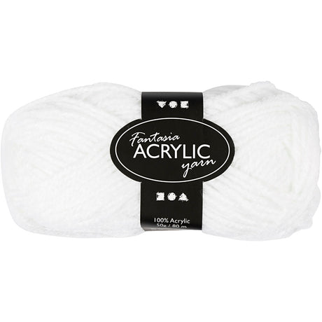Fil acrylique Creativ company, blanc, 50gr, 80m