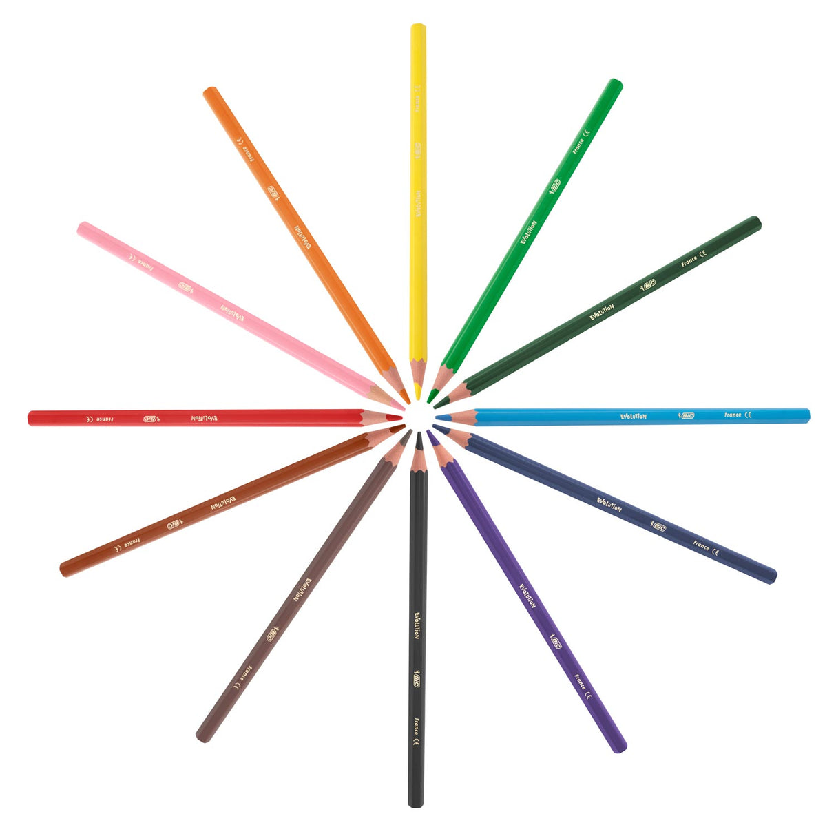 Bic crayons de couleur ecolutions évolution résine synthétique recyclée assorti 12 pièces