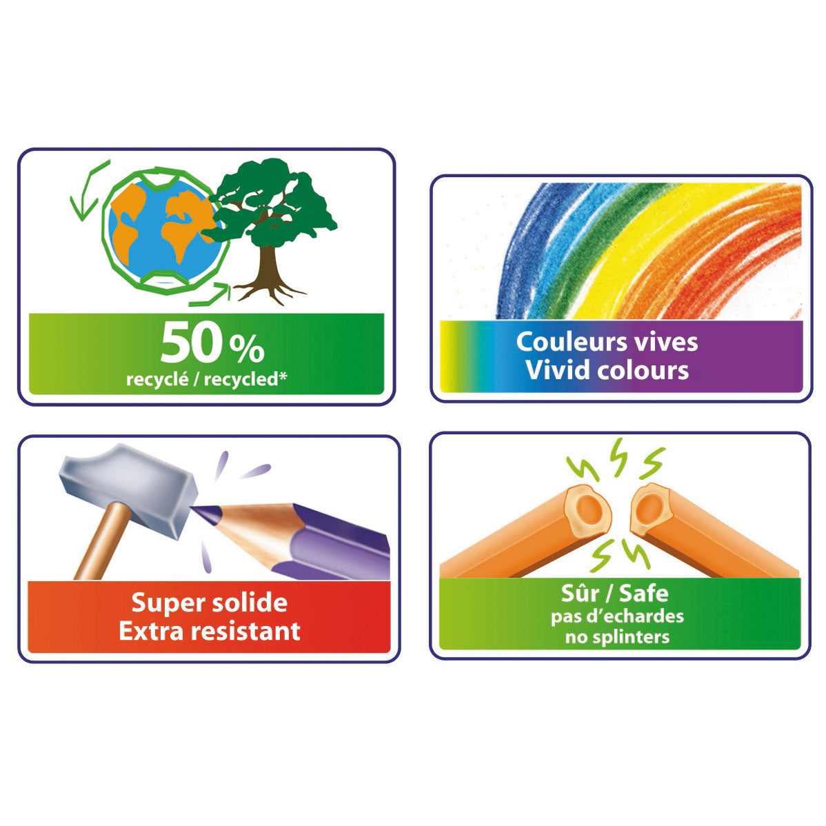 Bic crayons de couleur ecolutions évolution résine synthétique recyclée assorti 12 pièces