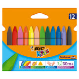 BIC Kids Plastidecor Triangle Color Chalk, 12.