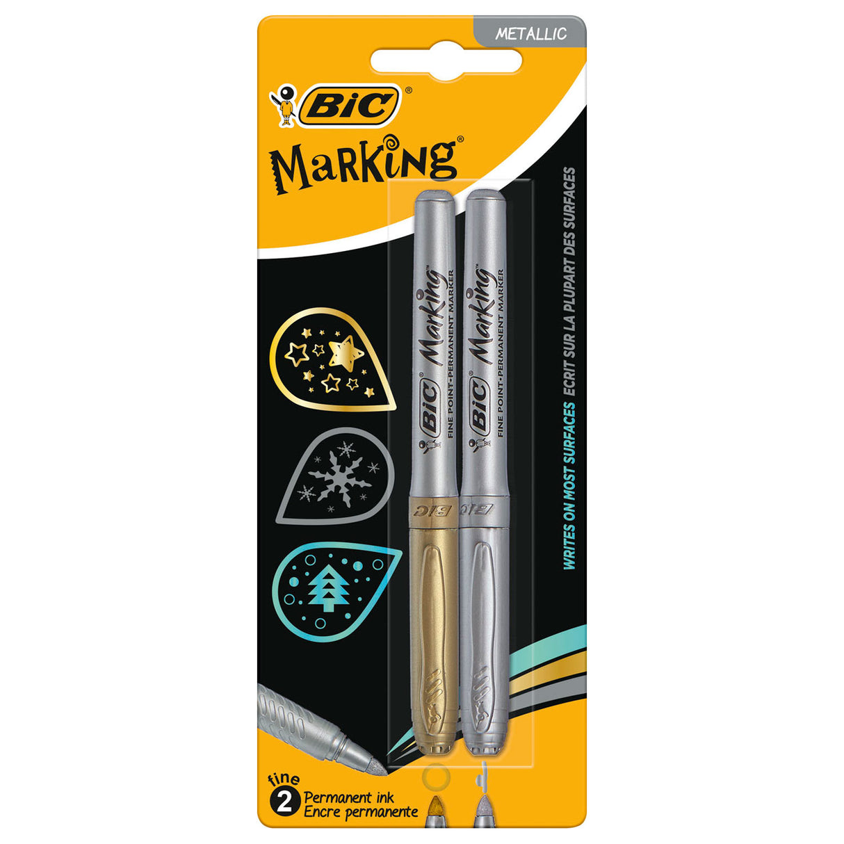 BIC Marker permanente de oro y plata