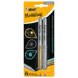 BIC Marker permanent or et argent