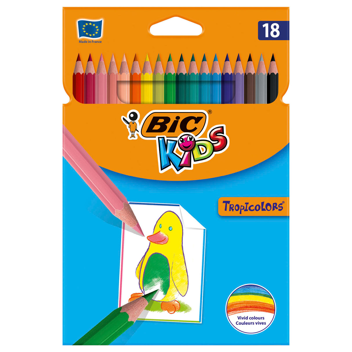 Bic Kanner tropicoloren, 18st.