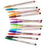 Stylos à bille multicolores Bic cristal pointe large (1,6 mm) - différentes couleurs - paquet de 15 pièces