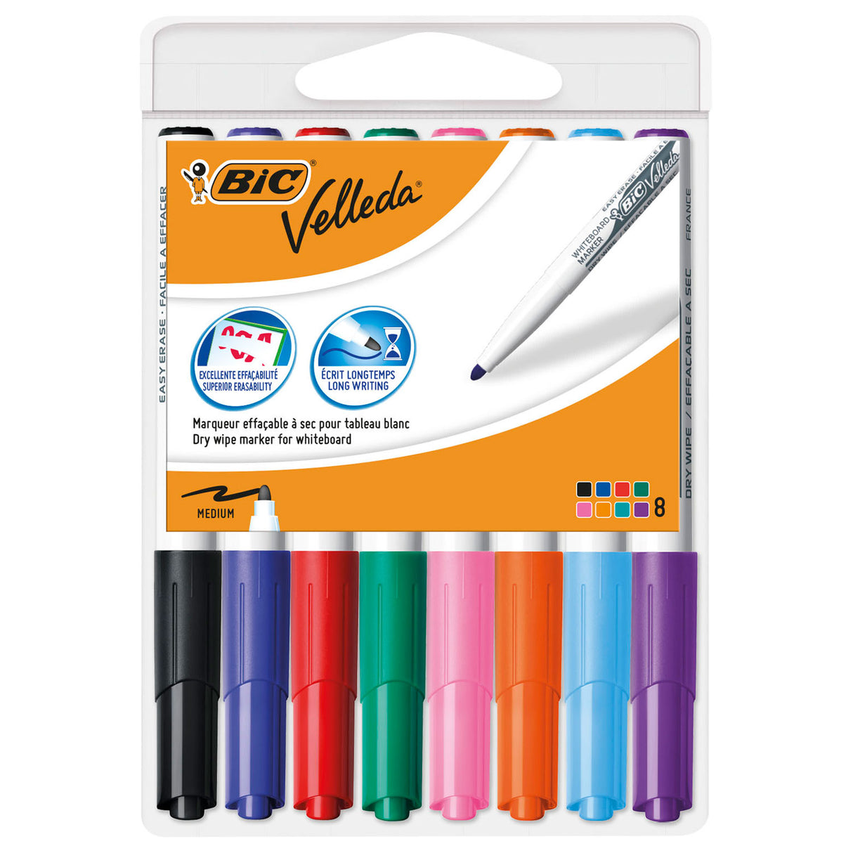 BIC Velleda Whiteboard Markers, 8.