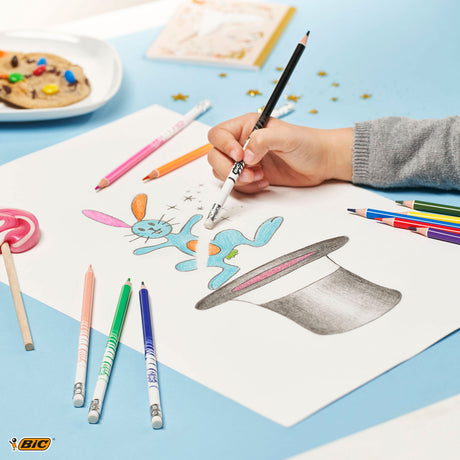 Bic kids illusion - crayons de couleur - enfants et adultes - différentes couleurs - crayon - 24 pièces