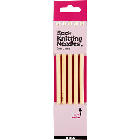 Creativ company chaussettes aiguilles à tricoter, L: 20 cm, taille 7 mm, 1 jeu