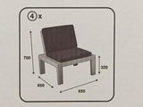 Pro garden ensemble de jardin molok 5 pièces gris