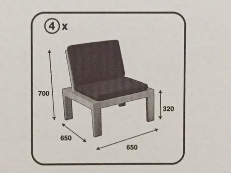 Pro garden ensemble de jardin molok 5 pièces gris