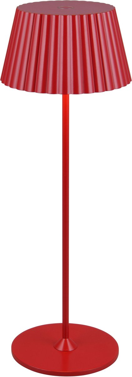 Rl vis ta lumière réalité suarez - lampe de table - rouge - rechargeable - incl. 1x SMD 1,5 W - on off touch - variateur à capteur - connexion USB - alimentation par batterie - avec station de charge - éclairage extérieur - IP44