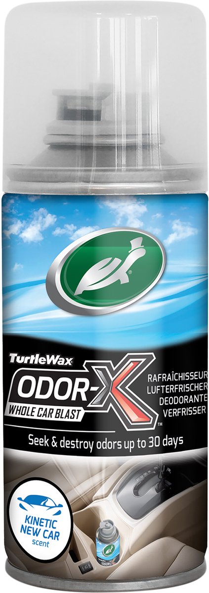 Turtle Wax Power Out Odor-X Whole Car Blast - élimine les mauvaises odeurs - détruit les odeurs au lieu de les masquer - merveilleux parfum frais de voiture neuve - jusqu'à 30 jours - 100 ml