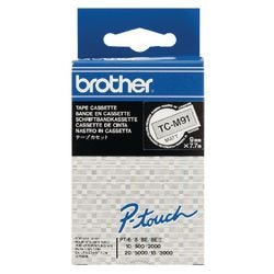 Ruban d'étiquettes brother tc-m91, noir transparent