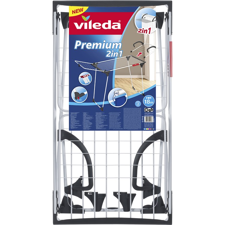 Vileda étendoir premium 2 en 1 18 mètres