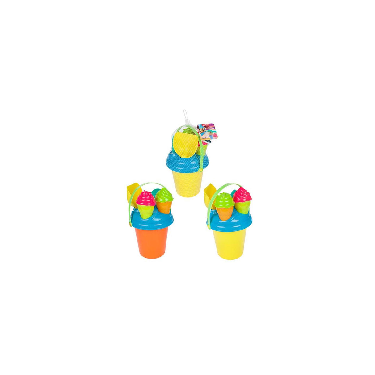Toi-toys play out set de plage seau et moules à glace, 8 pièces.