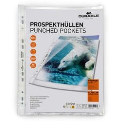 Durable geperforeerde showhoezen transparant 100 stuks