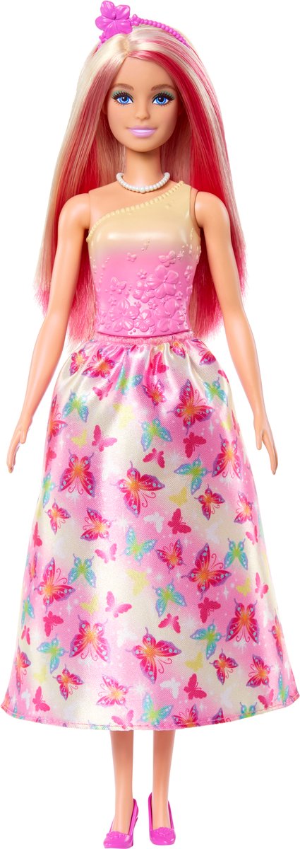 Mattel Royal Pop avec des cheveux roses et blonds, jupe avec VL