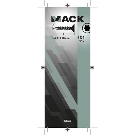 Mack 1017293 - spaanplschr.vzkop-zelfb. geelverz. 30 st 4,0 x 20 mm | 10 stuks