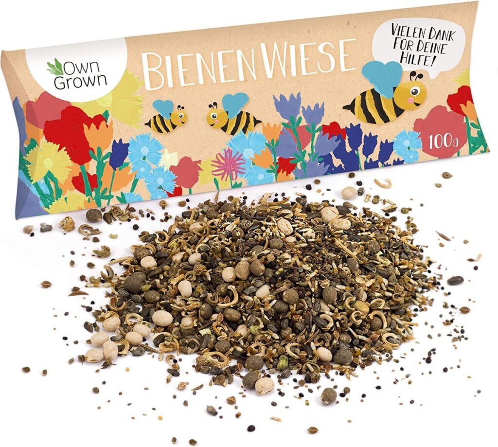 Owngrown Bijenweide Bloemenmix 100g Premium Beesades pour bourdon coloré et abeille Meadows - Mélange de graines de fleurs amicales graines de fleur de flor