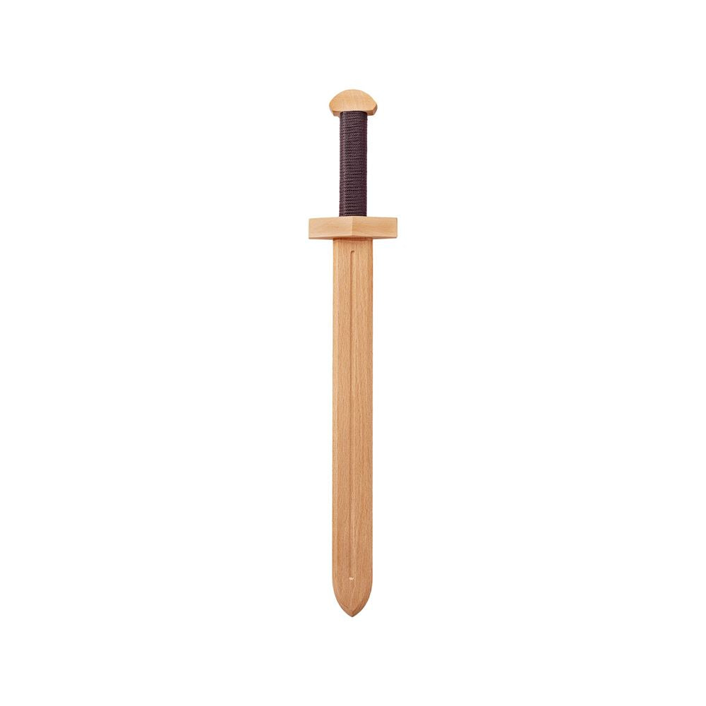 Épée en bois boisée sur carte. 52x9x4cm