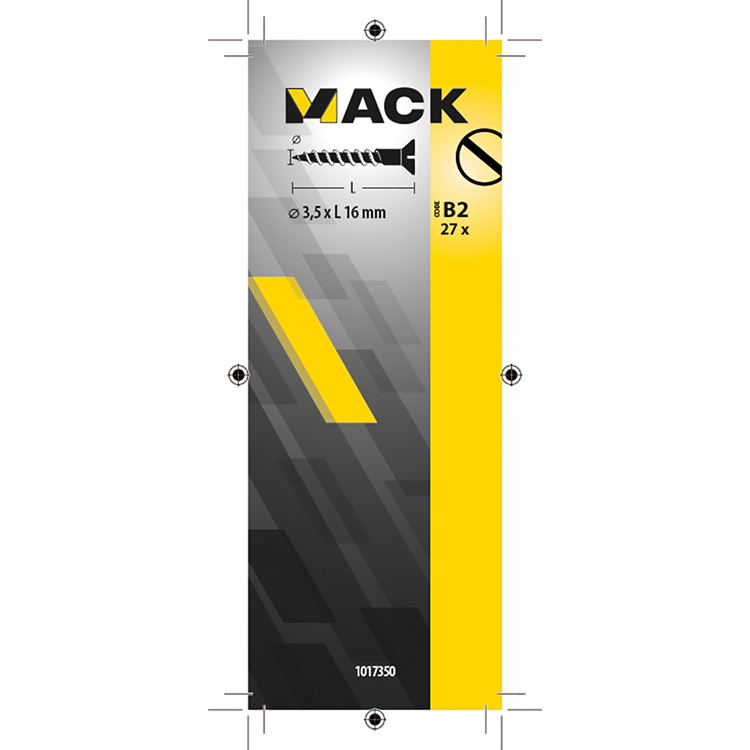 Mack 1017350 - houtschroef verzonken kop verz27 st 3,5 x 16 mm | 10 stuks