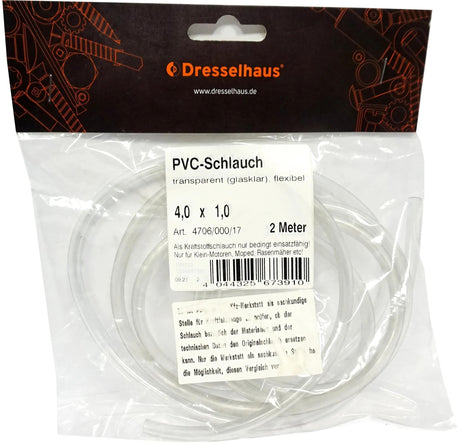 Tuyau de carburant Dresselhaus 4706 tube pvc 6,0x1,2 2m dresselh. trans. flexible