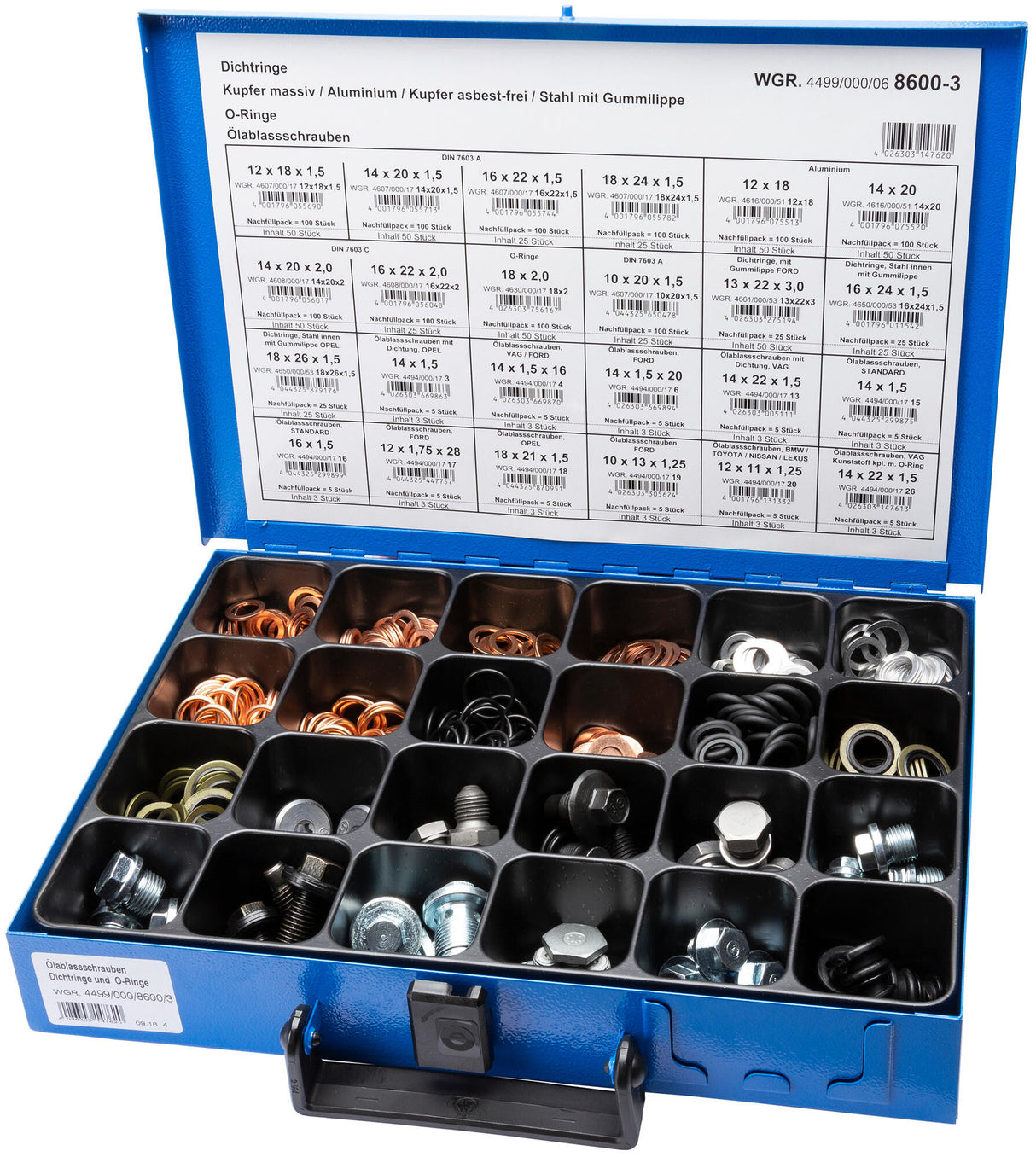 Assortiment de bagues d'étanchéité Dresselhaus, assortiment de bouchons de vidange d'huile