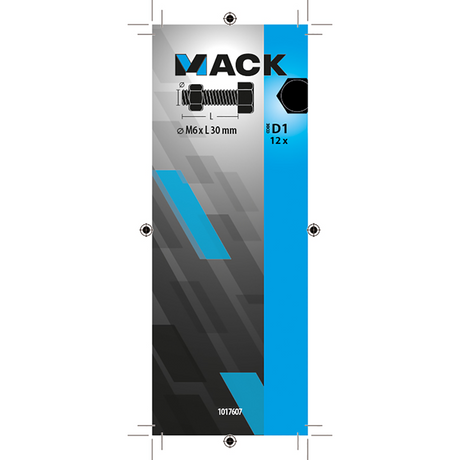 Mack 1017607 - tapbout + moer staal verzinkt 12 st m6 x 30 mm | 10 stuks
