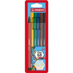 Stylo-feutre Stabilo stylo premium 68 1 mm différentes couleurs 6 pièces