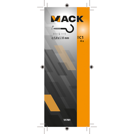 Mack 1017801 - schroefhaak staal verzinkt 4st 5,0 x 35 mm | 10 stuks