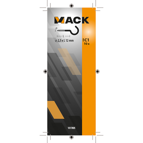 Mack 1017805 - schroefhaak staal wit 10st 2,5 x 12 mm | 10 stuks